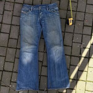 Diesel Industry Denim  Men's Jeans Size 34 Made in Italy Distressed Bootcut Flaw